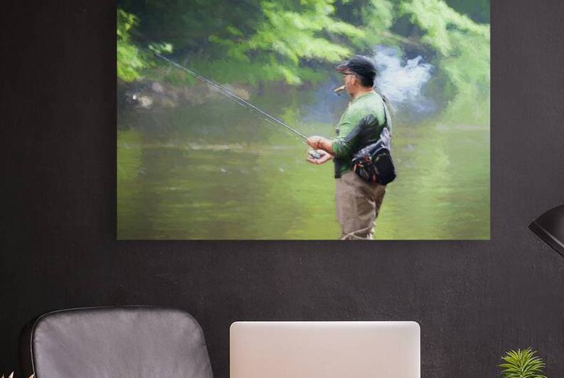 Fly fishing relaxing on the river by Daniel L Friend