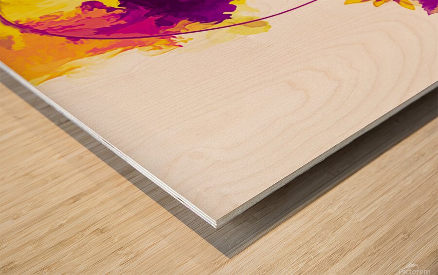 Artistic Easter basket white bunny in middle    paintography Wood print