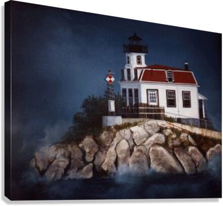 Pomham Rocks LIghthouse 1871 Canvas Print