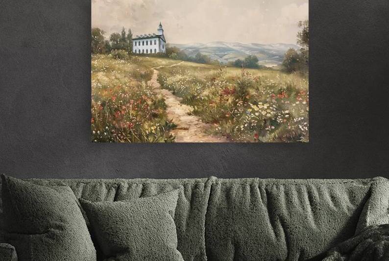 Kirtland Temple in wildflowers by Heidi G Smith