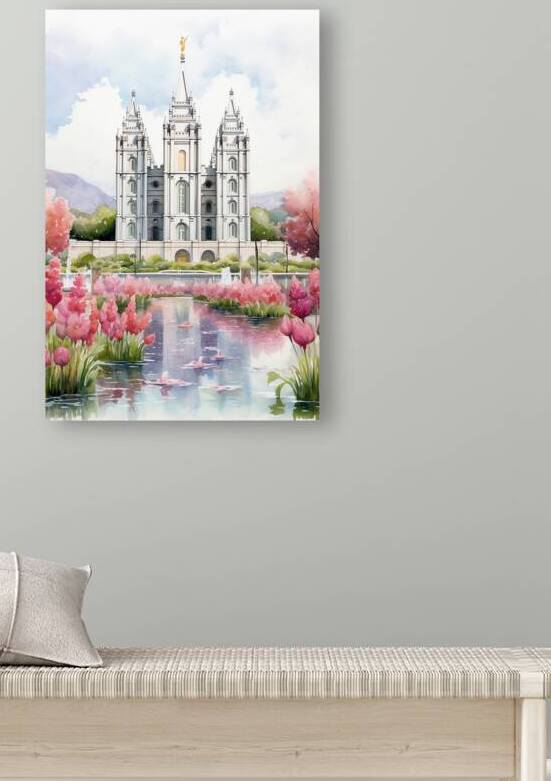 Salt Lake LDS temple in Spring by Heidi G Smith
