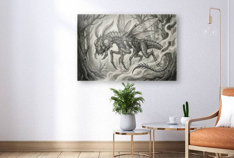 Monstrous Dragonfly in Misty Forest by Titan Lore