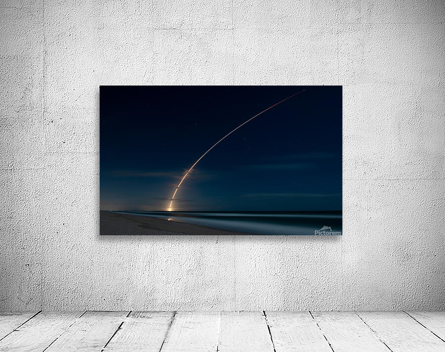 Falcon 9 Rocket Launch on a cloudy evening Wall Preview