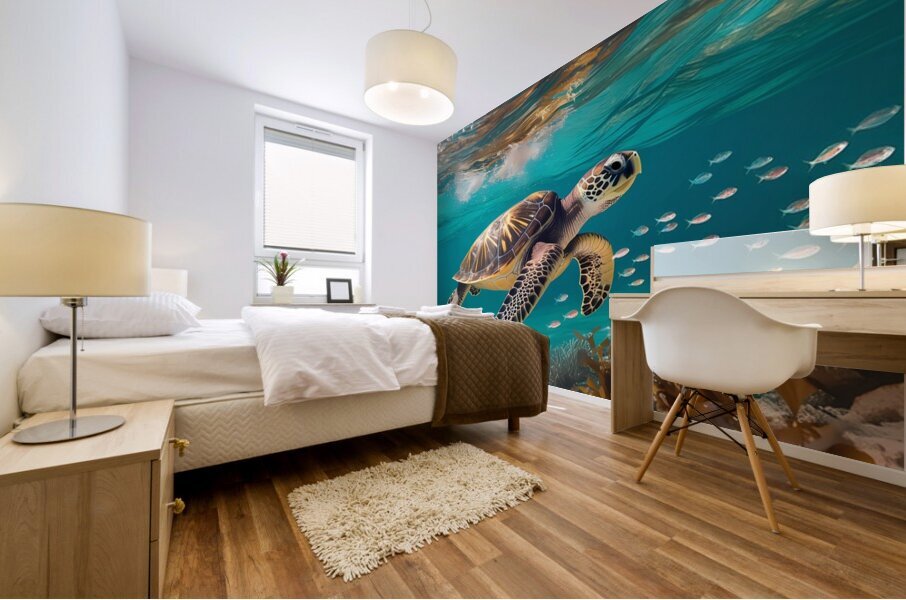 sea turtle Mural print