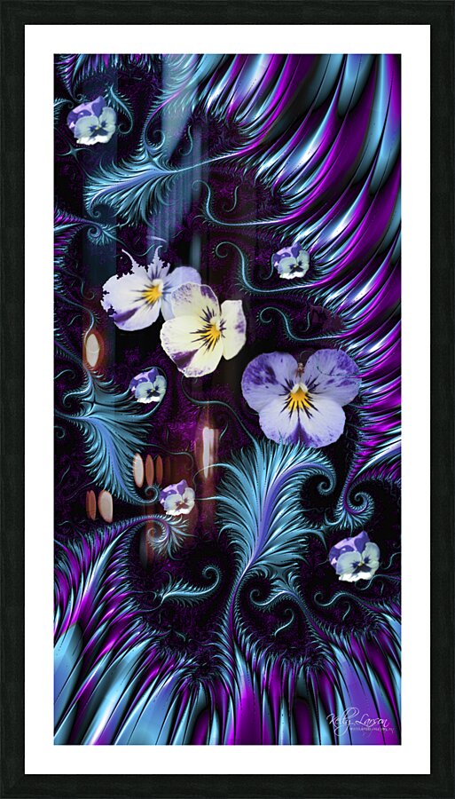 Pansey Fractal Picture Frame print