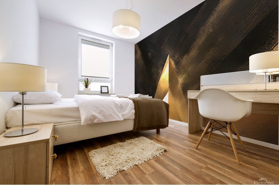 modern abstract black & gold Mural print