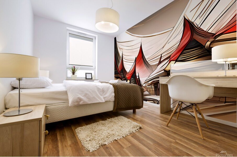 abstract village art Mural print