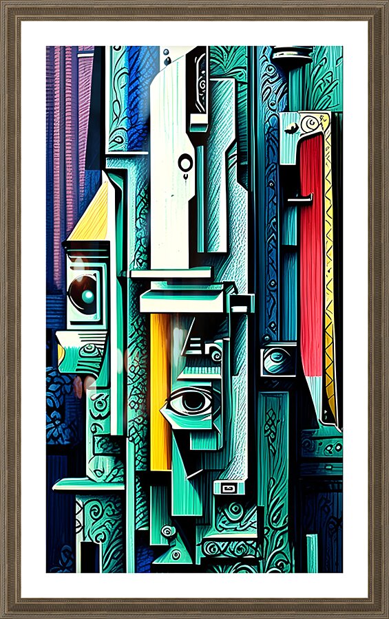 cubism abstract Picture Frame print