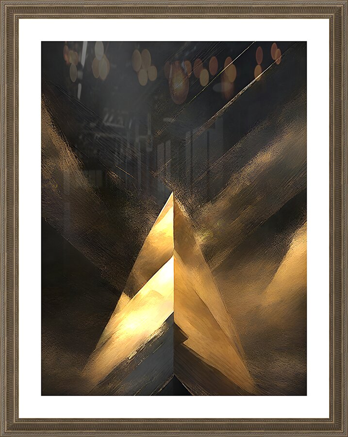 modern abstract black & gold Picture Frame print