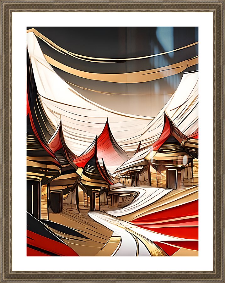 abstract village art Picture Frame print