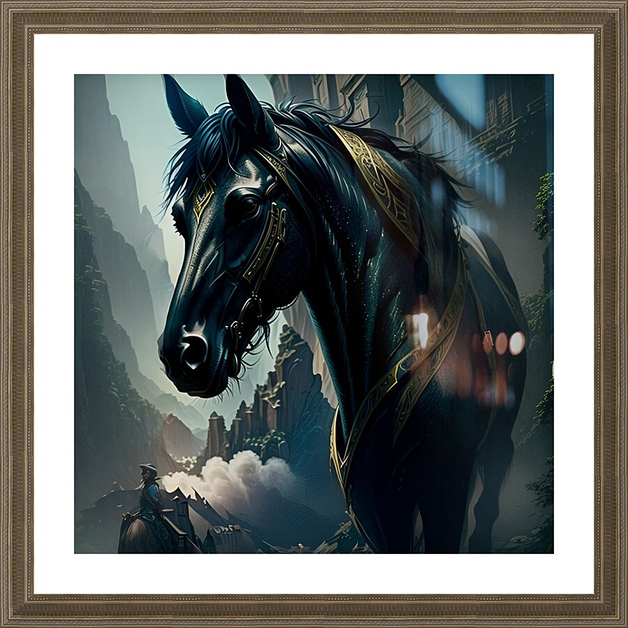 Majestic Black Beauty Picture Frame print