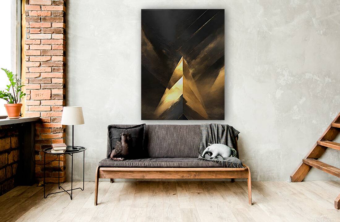 modern abstract black & gold Reproduction