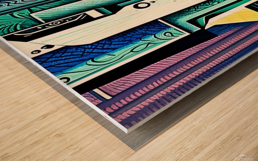 cubism abstract Wood print