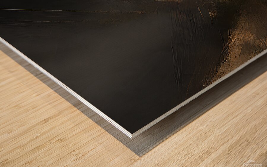 modern abstract black & gold Wood print