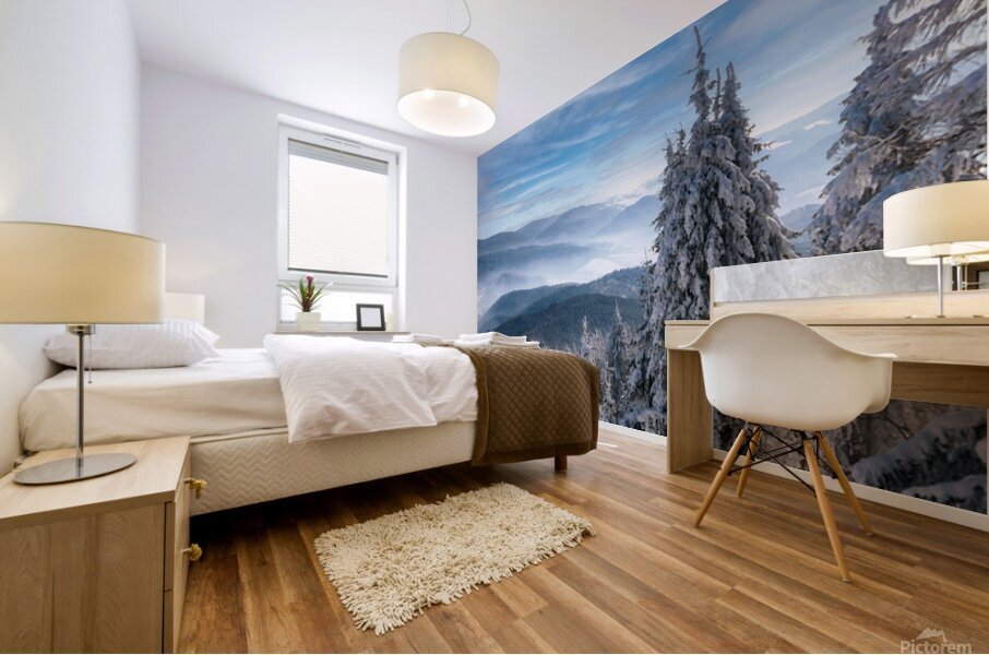 Fabulous winter panorama Mural print