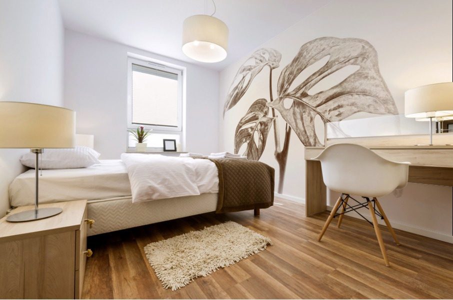 Tropical Monstera Adansonii Mural print