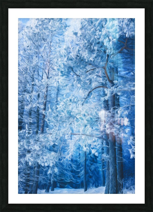 Beautiful winter forest Picture Frame print
