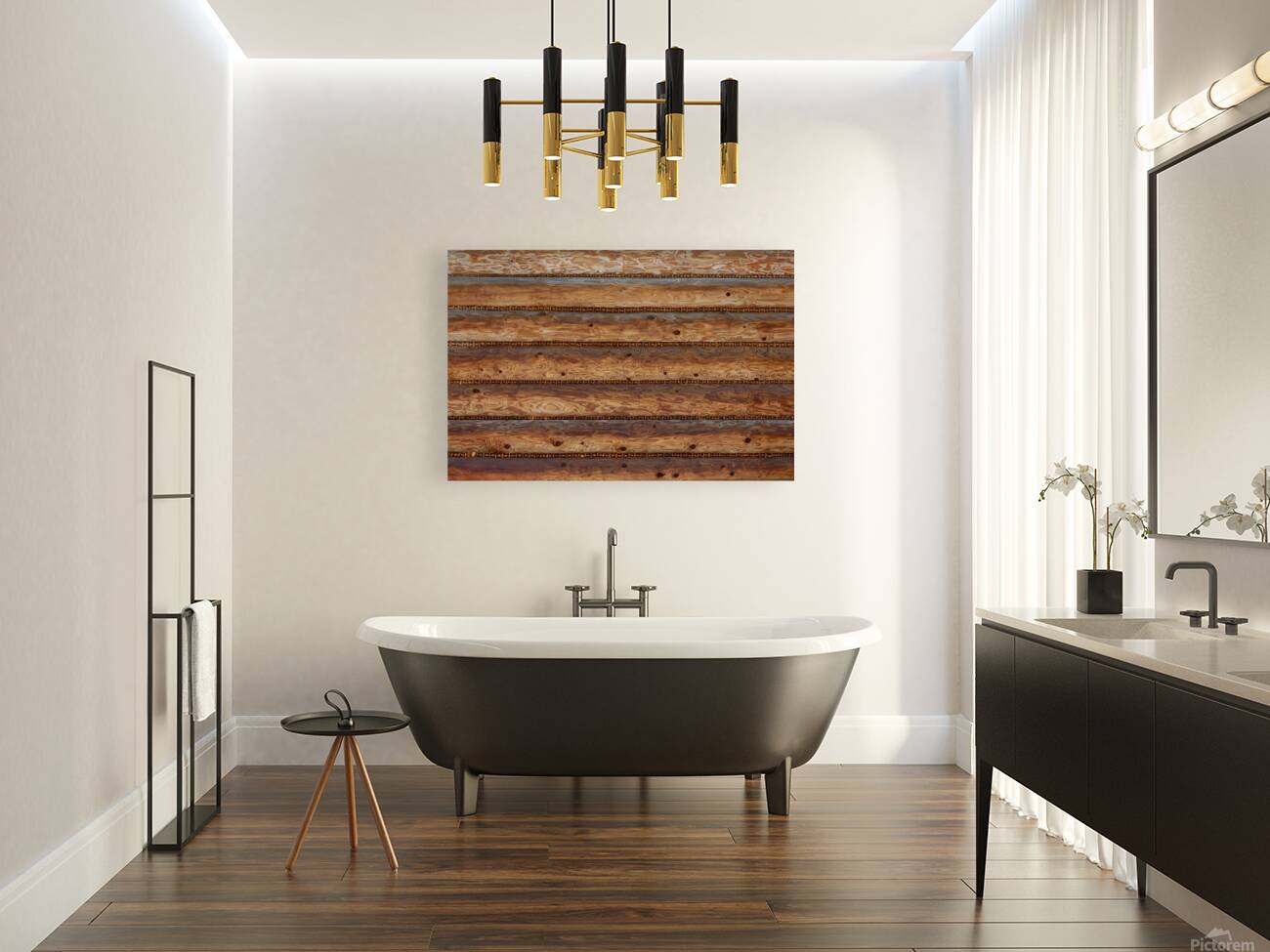 Old log house wall Reproduction
