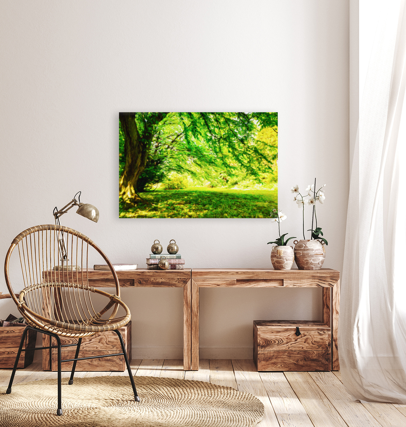 Summer park landscape Reproduction