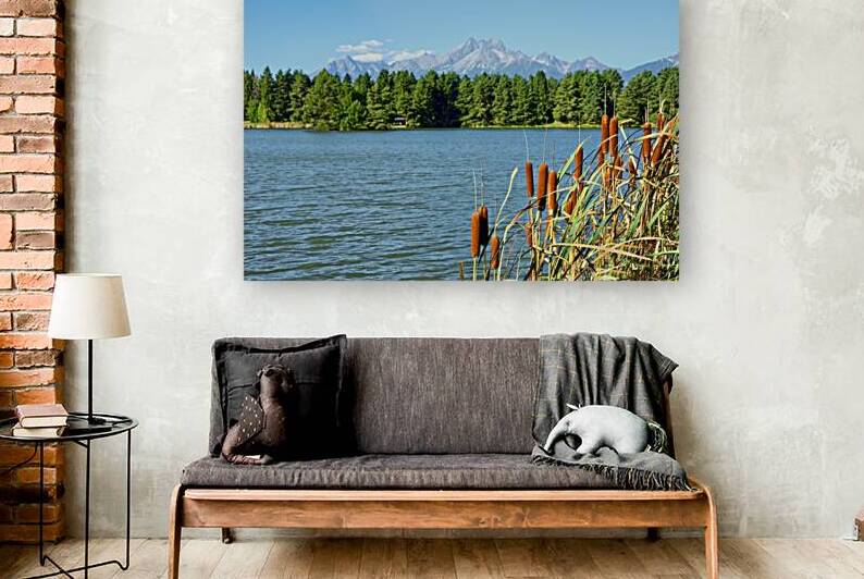 Flowering calamus shoots above a mountain lake by AS Photography