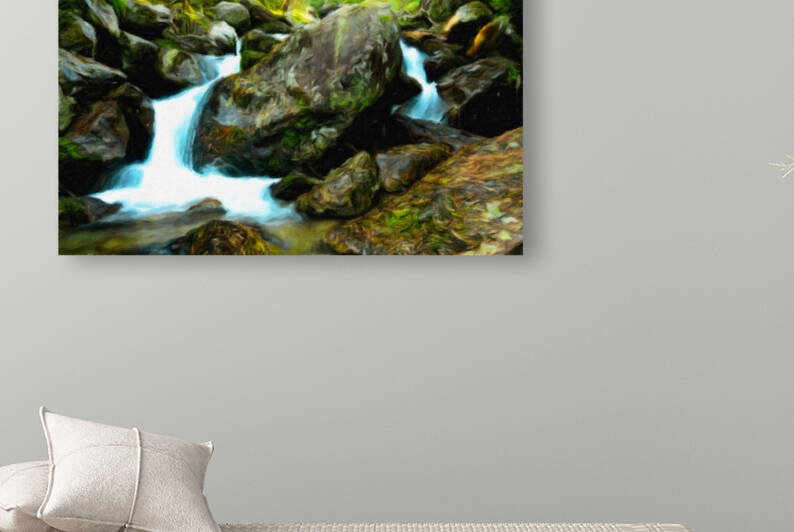 Small waterfall stream in the forest by AS Photography
