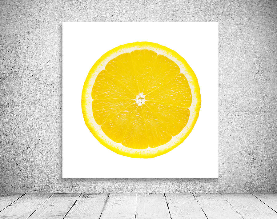 lemon slice on white Wall Preview