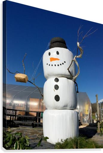 Hay Bale Snowman