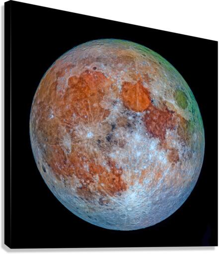 Moon Full Colorized Outer Space Image