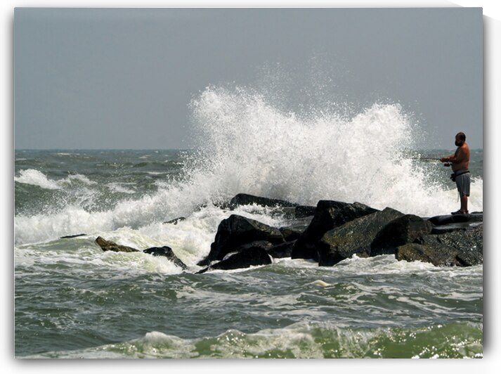 Seriously Fishing on the Jetty by Bill Swartwout Photography