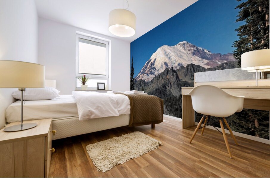 Iconic Mount Rainier Mural print