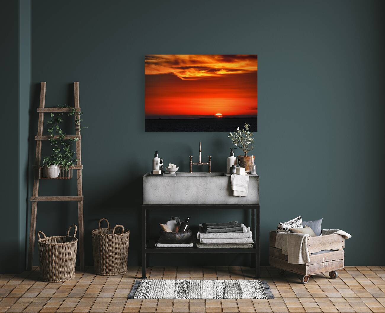 Coco Cay Bahamas Sunset Reproduction