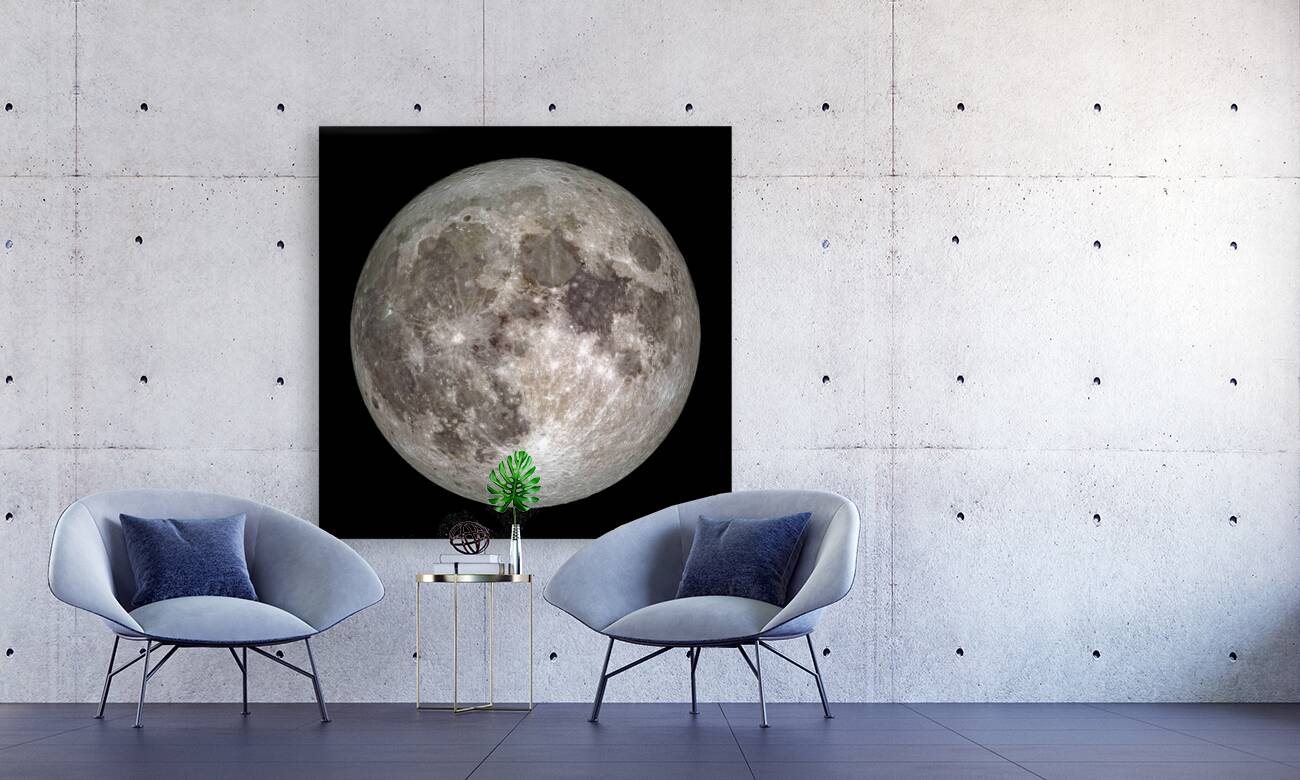 Full Moon Outer Space Image Reproduction