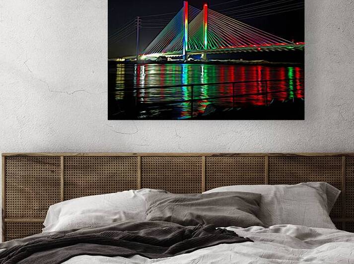 Christmas Bridge North Tower Expressionism by Bill Swartwout Photography