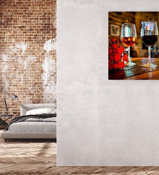 Wine Glasses with a Blush and a Merlot by Bill Swartwout Photography