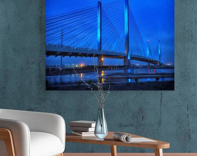 Blue Bridge In The Rain At Indian River Inlet by Bill Swartwout Photography