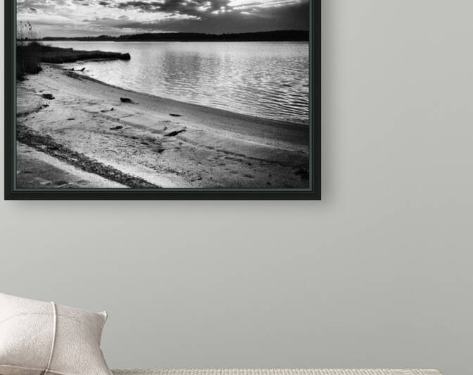 Sunset Over Little Assawoman Bay in Black and White by Bill Swartwout Photography