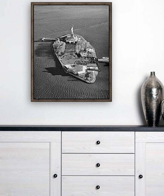 Statue Of Liberty Ellis Island Monochrome by Bill Swartwout Photography