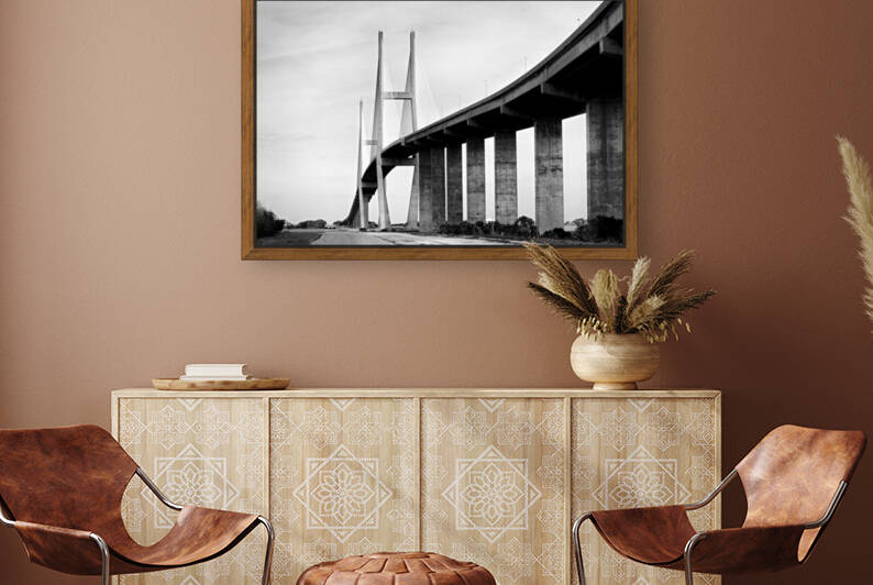 Sidney Lanier Bridge Brunswick in Monochrome by Bill Swartwout Photography