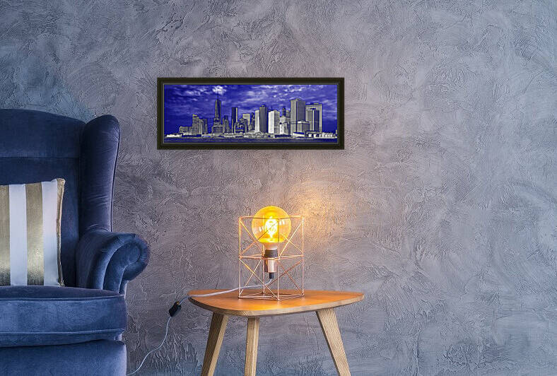 Manhattan Skyline Blue Panorama Abstract by Bill Swartwout Photography