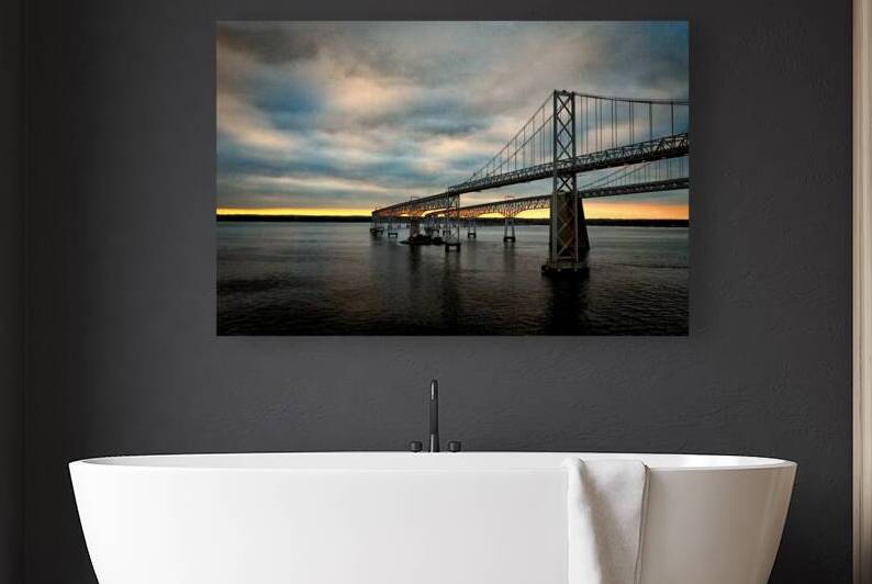 Chesapeake Bay Bridge Evening from Kent Island by Bill Swartwout Photography