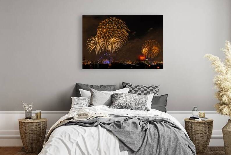 Gold Fireworks over Baltimore Harbor by Bill Swartwout Photography