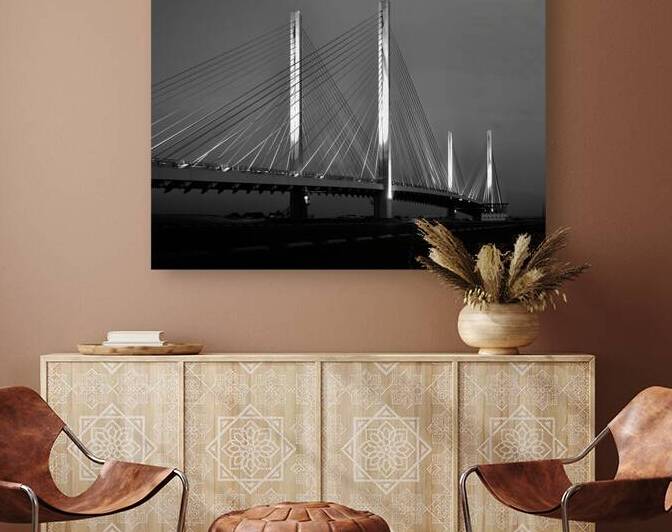 Indian River Blue Bridge in Black and White 5326 by Bill Swartwout Photography