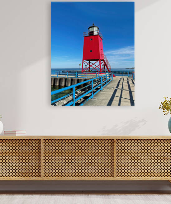 South Pier Lighthouse in Charlevoix Michigan by Bill Swartwout Photography