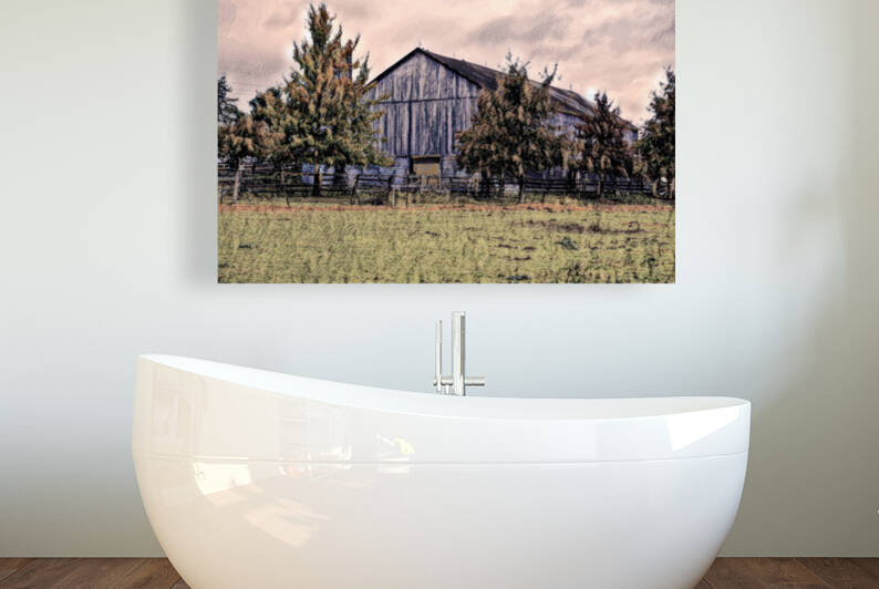 Purple Barn on a Pennsylvania Farm in Charcoal by Bill Swartwout Photography
