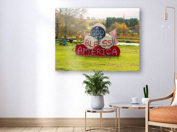 God Bless America Hay Bales Art by Bill Swartwout Photography