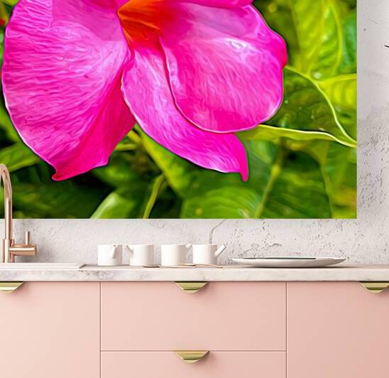 Mandevilla Pink Flower Blossom Expressionism by Bill Swartwout Photography