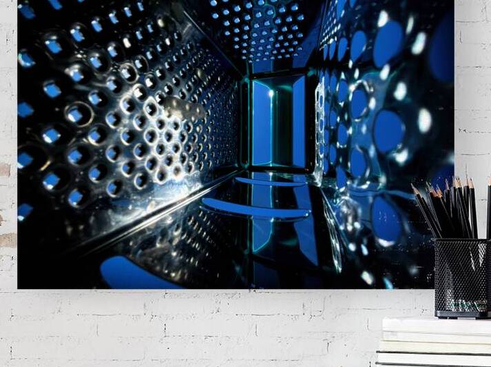 Box Grater Vintage Blue Abstract by Bill Swartwout Photography