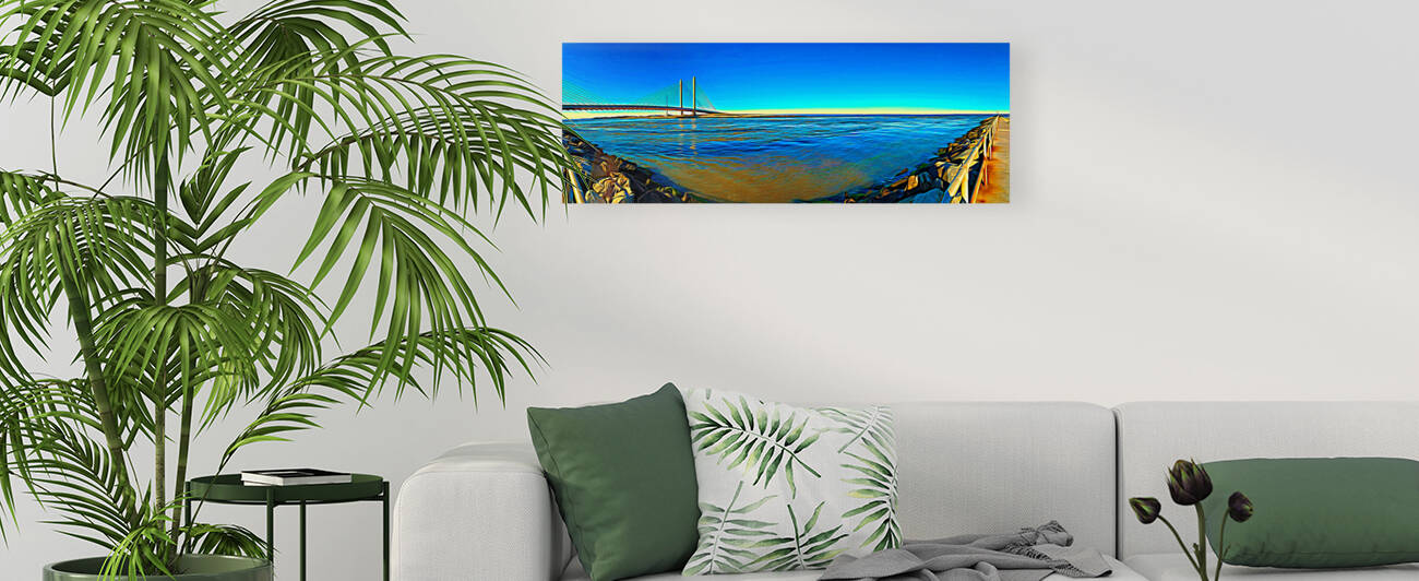 Indian River Bridge and Inlet Panorama Expressionism by Bill Swartwout Photography