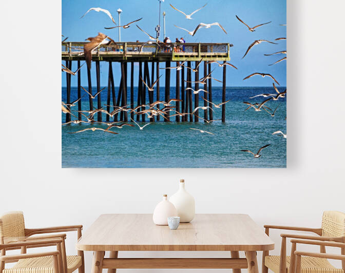 Seagulls Flocking the Ocean City Pier by Bill Swartwout Photography
