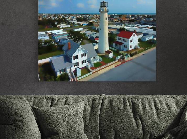 Fenwick Island Lighthouse Aerial View Abstract by Bill Swartwout Photography